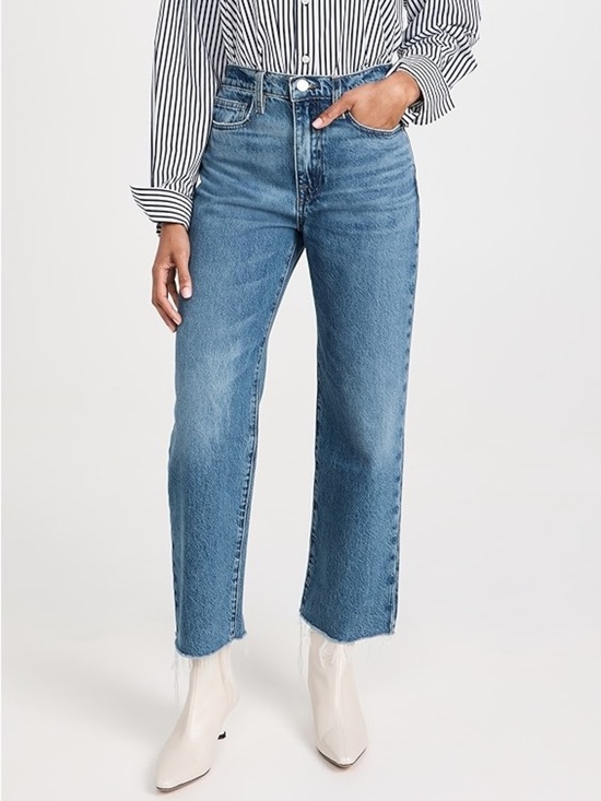 Frame Denim Denim - FRAME Medium Blue Le Jane Crop High Rise Straight Leg Jeans - 29 W